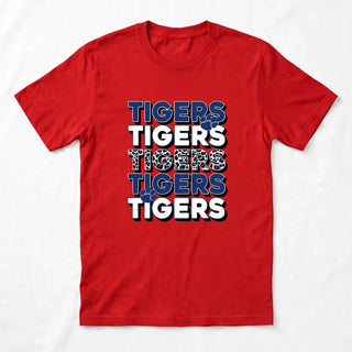 Stacked Blue TIGERS Sweatshirt, Tigers Crewneck, School Spirit Shirt