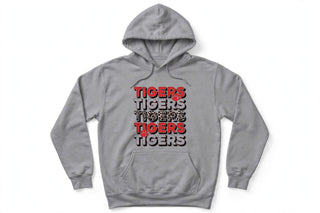 Stacked Red TIGERS Sweatshirt, Tigers Crewneck, School Spirit Gift