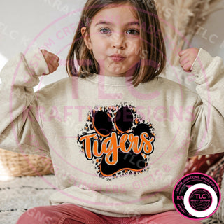 TIG9 Tigers Paw Script on natural sweatshirt
