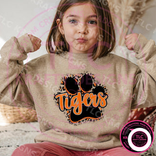 TIG9 Tigers Paw Script on sand sweatshirt