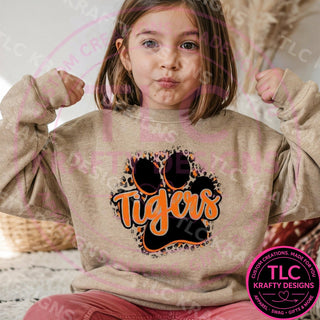 TIG9 Tigers Paw Script on sand sweatshirt