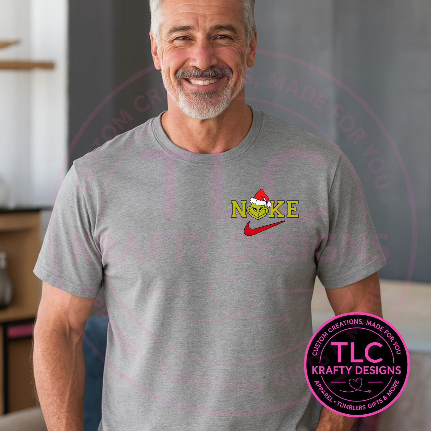 Nike Grinch Holiday T-Shirt - Athletic Leisure Christmas Long or Short Sleeve Tee CK