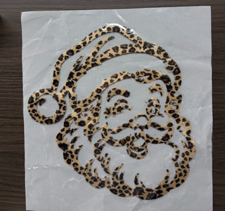 Leopard Santa fuzzy patch close-up