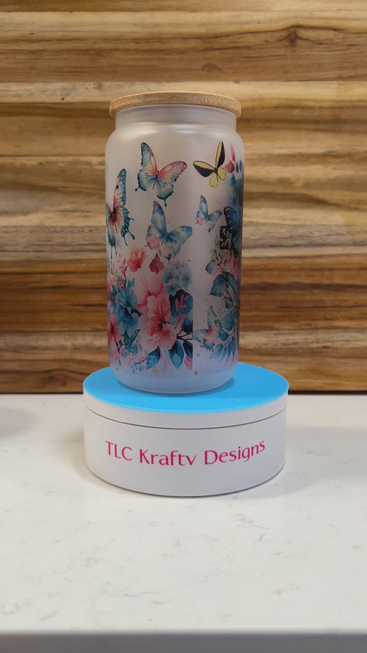 inspiring sublimation 16oz glass tumbler, where the power of faith meets the beauty of nature Fait Does not make things easy it makes it possible