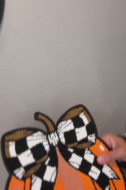 Buffalo Plaid Bow Pumpkin Extra Large Patch – Fall & Halloween Décor