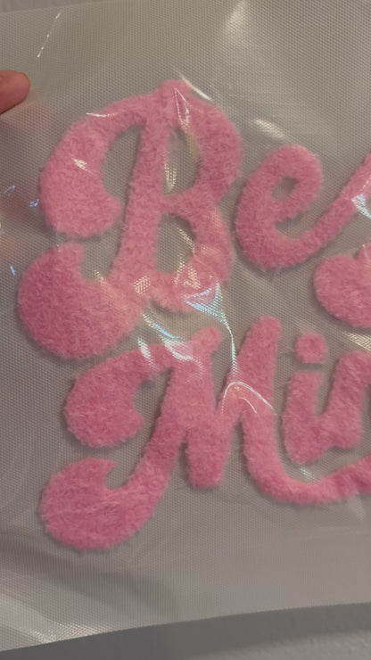 XL Fuzzy Be Mine Chenille Patch – Valentine Iron-On / Sew-On Applique CK