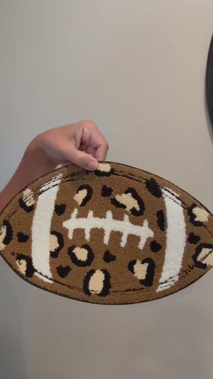 Leopard Print Football Chenille Patch – Sporty Iron-On / Sew-On Appliqué CK