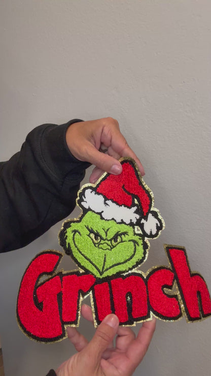 Red Santa Hat Green Man XL Patch – Festive Holiday Iron-On Appliqué | Cute Christmas Patch for Sweatshirts, Hoodies & Totes CK