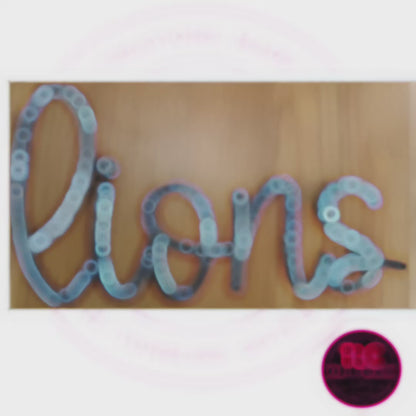 Lions Sequin Patch, Silver Lion Spirit Patch, School Spirit Iron On Patch