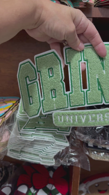 University Chenille Patch – Green Varsity Style Iron-On or Sew-On Applique, Holiday DIY Clothing