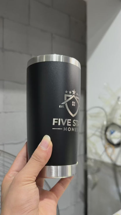 GarageExperts & Five Star Homes Engraved 20oz Tumbler - Custom Branded Business Drinkware