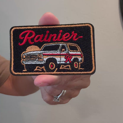 Rainier Retro Mini Hat Patch – PNW Vintage Style Embroidered Patch