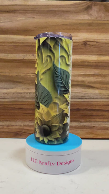 Delightful Cheerful vibrancy of sunflowers meets the timeless sentiment of love sublimation Tumbler