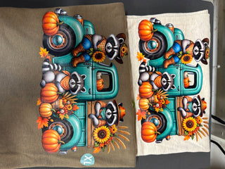 Raccoon Trio Fall Truck