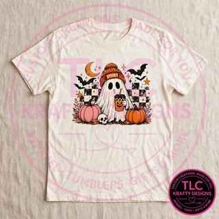 Spooky Ghost Shirt, Cute Ghost Halloween Tee, Ghost with Beanie Shirt, Funny Spooky Season Shirt, Halloween Gift - Comfort Colors mockup