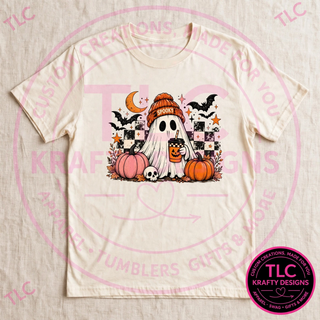 Spooky Ghost Shirt, Cute Ghost Halloween Tee, Ghost with Beanie Shirt, Funny Spooky Season Shirt, Halloween Gift - Gildan mockup