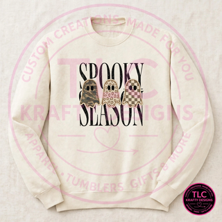 Spooky Season Shirt, Halloween Ghost Patch Sweatshirt, Cute Spooky Shirt, Fall Halloween Tee, Spooky Season Gift - Comfort Colors mockup