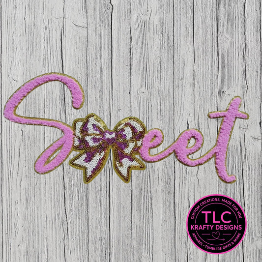 PREORDER XL Sweet Chenille and Sequin Patch – Valentine Iron-On / Sew-On Applique CK