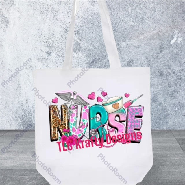 Nurse Leopard Print Canvas Tote