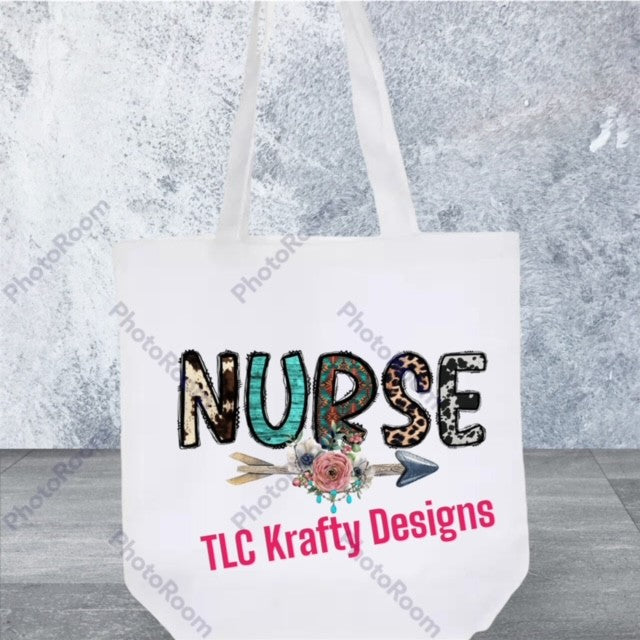 Western Style Logo Nurse Canvas Tote