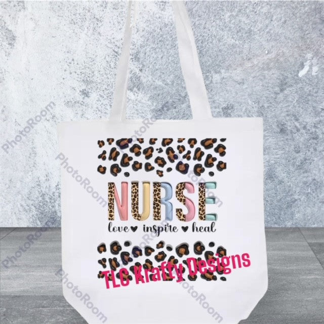 Nurse Love Inspire Heal Canvas Tote