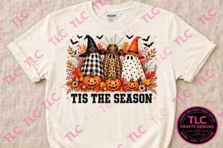 Tis the Season Shirt, Patterned Ghost Halloween Tee, Cute Ghost Shirt, Spooky Season Sweatshirt, Halloween Gift for Her - Gildan mockup