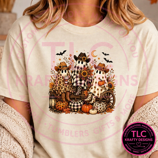 Cowgirl Ghost Shirt, Western Halloween Tee, Cowgirl Halloween Shirt, Spooky Western Shirt, Country Halloween Gift - Comfort Colors mockup