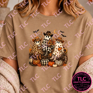 Cowgirl Ghost Shirt, Western Halloween Tee, Cowgirl Halloween Shirt, Spooky Western Shirt, Country Halloween Gift - Gildan mockup