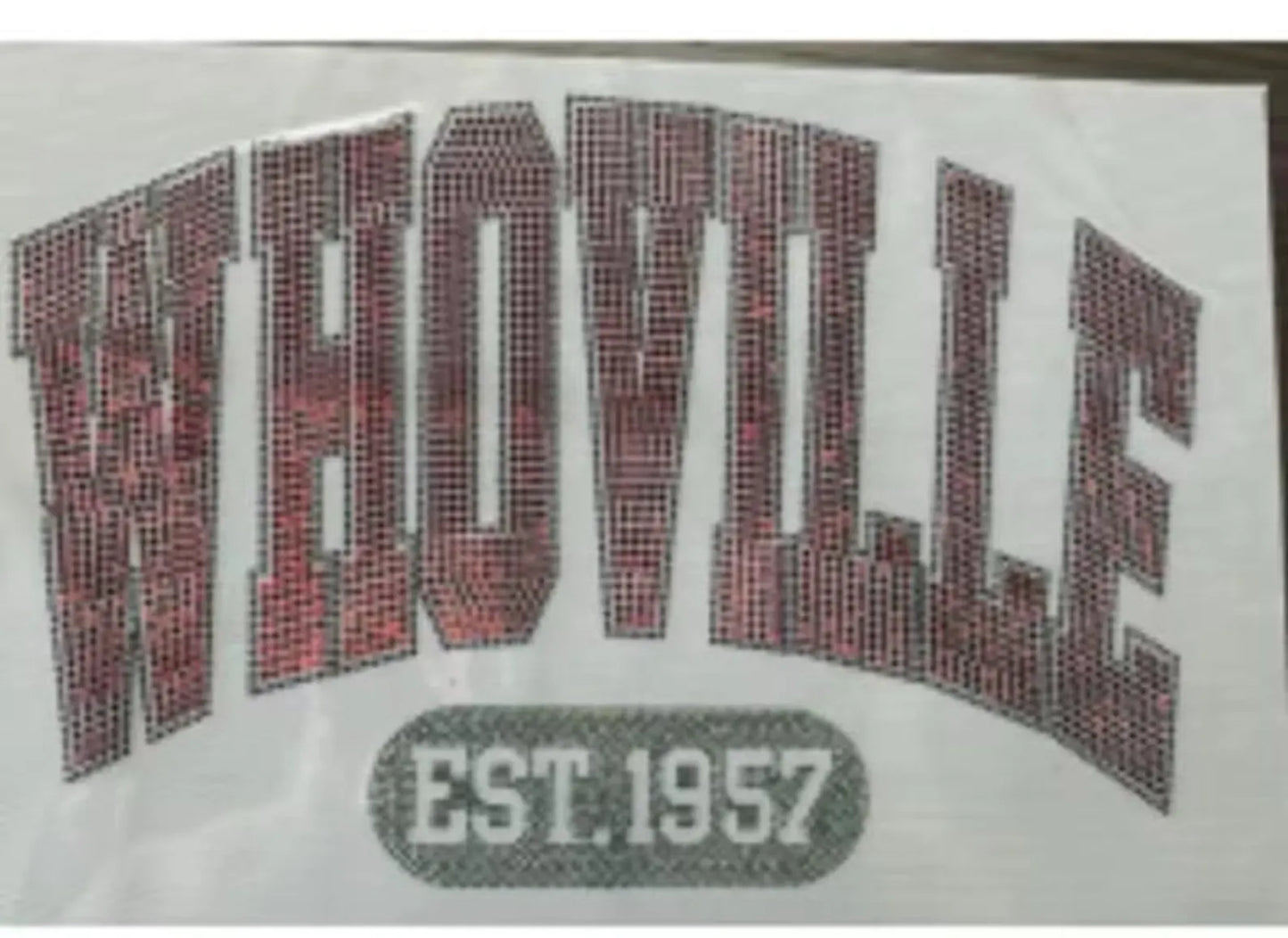 Whoville EST. 1957 Spangle Transfer | Holiday Sparkle Heat Transfer | Ready to Press Christmas Shirt Design CK