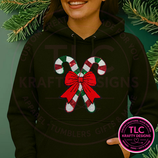 Candy Cane Chenille Patch, XL Christmas Patch Set, Iron On Candy Canes with Bow, DIY Holiday Patch