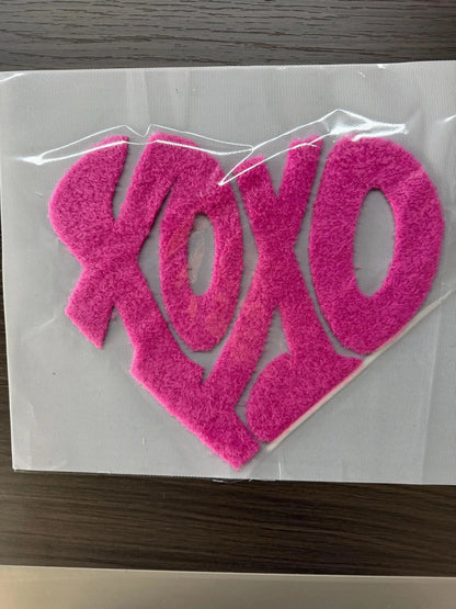XL Fuzzy XOXO Chenille Patch – Valentine Iron-On / Sew-On Applique CK